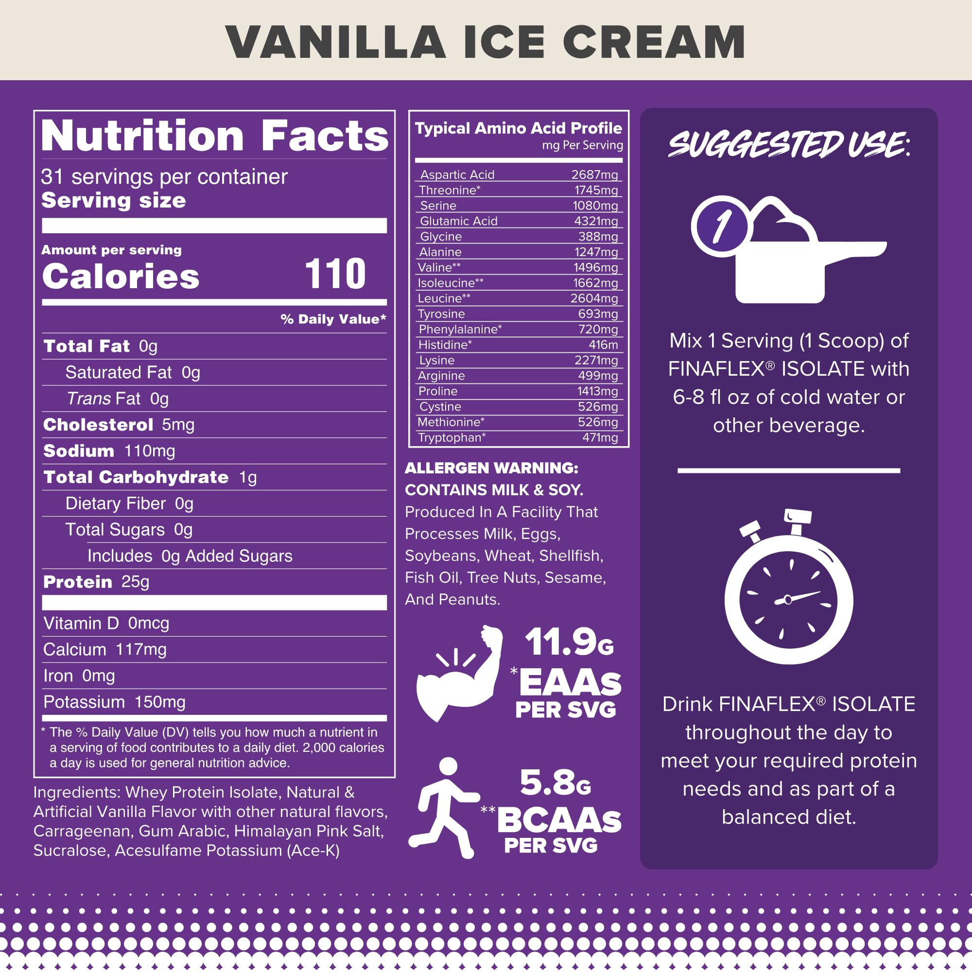 Foto 3 pulgar | Proteína En Polvo Finaflex Isolate Vanilla 907 G 31 Porciones - Venta Internacional.