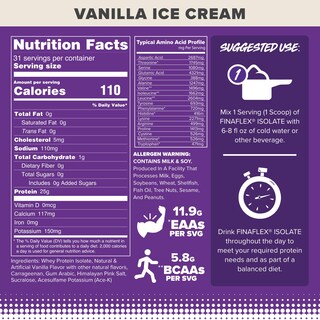 Foto 2 | Proteína En Polvo Finaflex Isolate Vanilla 907 G 31 Porciones - Venta Internacional.