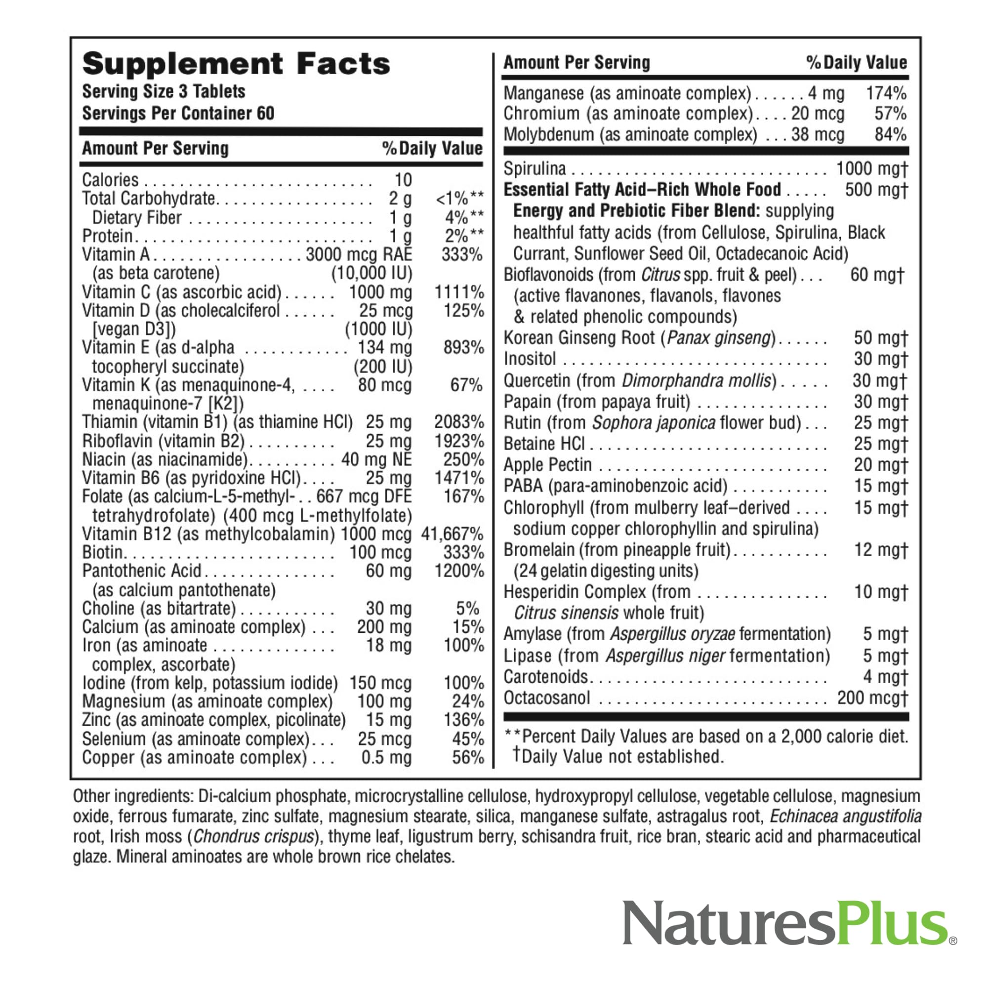 Foto 6 pulgar | Suplemento Naturesplus Source Of Life 180 Tabletas X 3 - Venta Internacional.