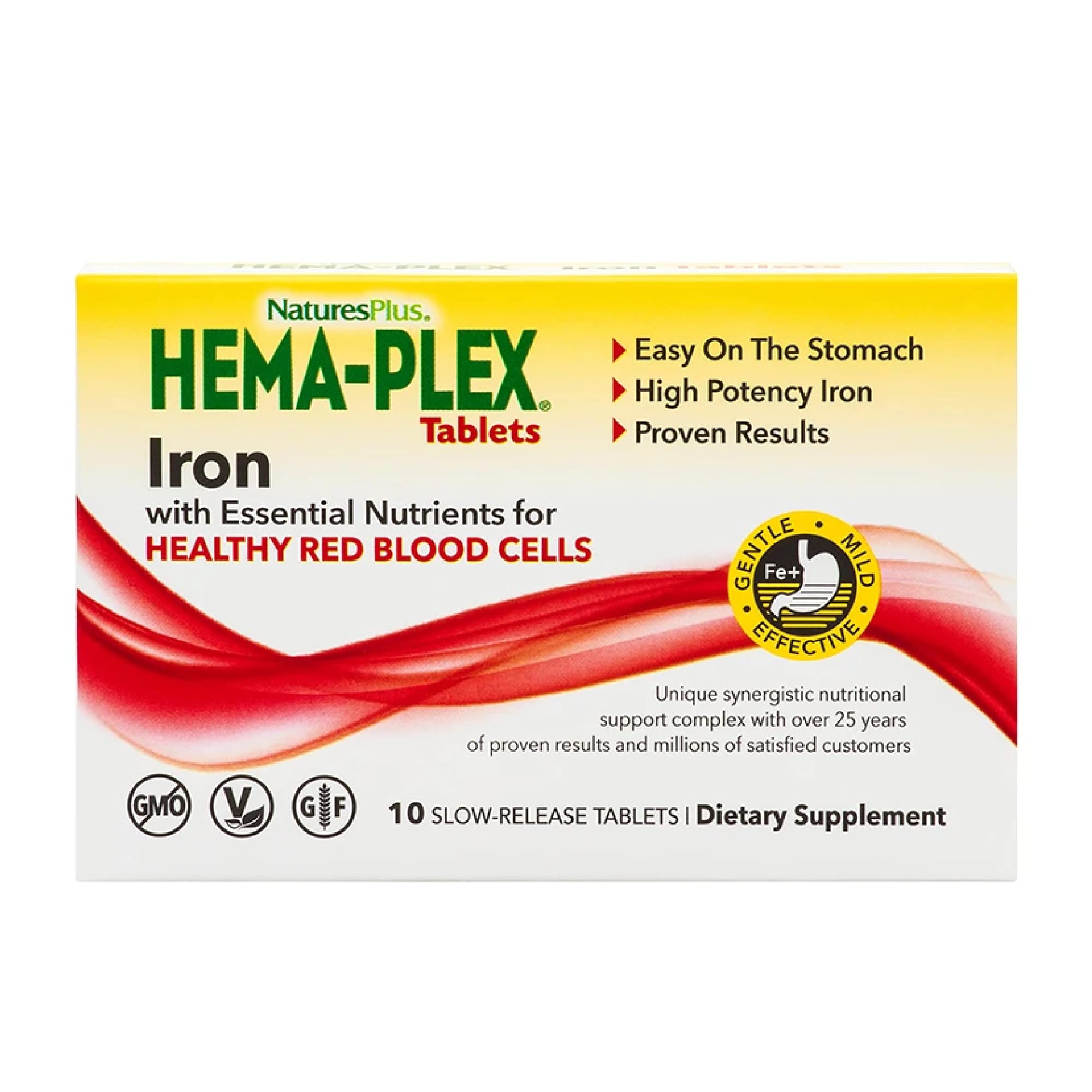 Foto 2 pulgar | Suplemento Naturesplus Hema-plex Iron 10 Comprimidos 85 Mg - Venta Internacional.