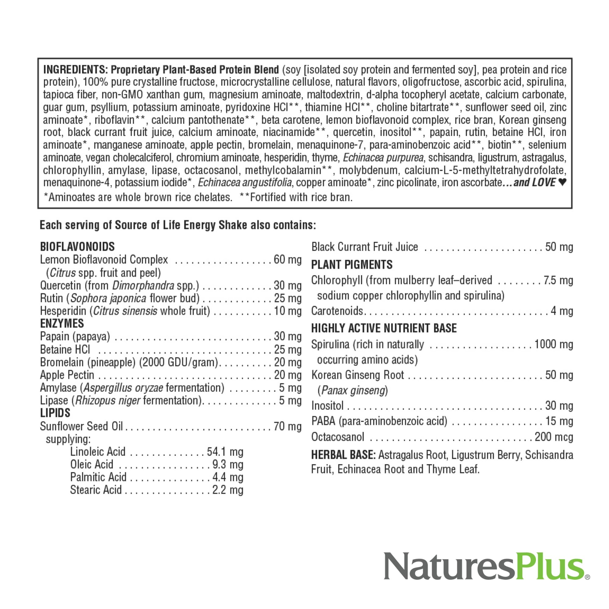 Foto 7 pulgar | Energy Shake Natures Plus Source Of Life, 500 G X 2 - Venta Internacional.