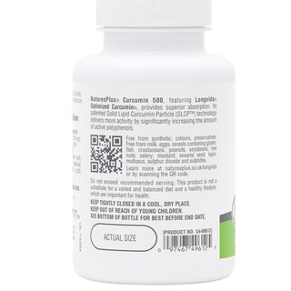 Foto 5 | Suplemento De Curcumina Naturesplus Pro Longvida 500 Mg 60 Cápsulas - Venta Internacional.