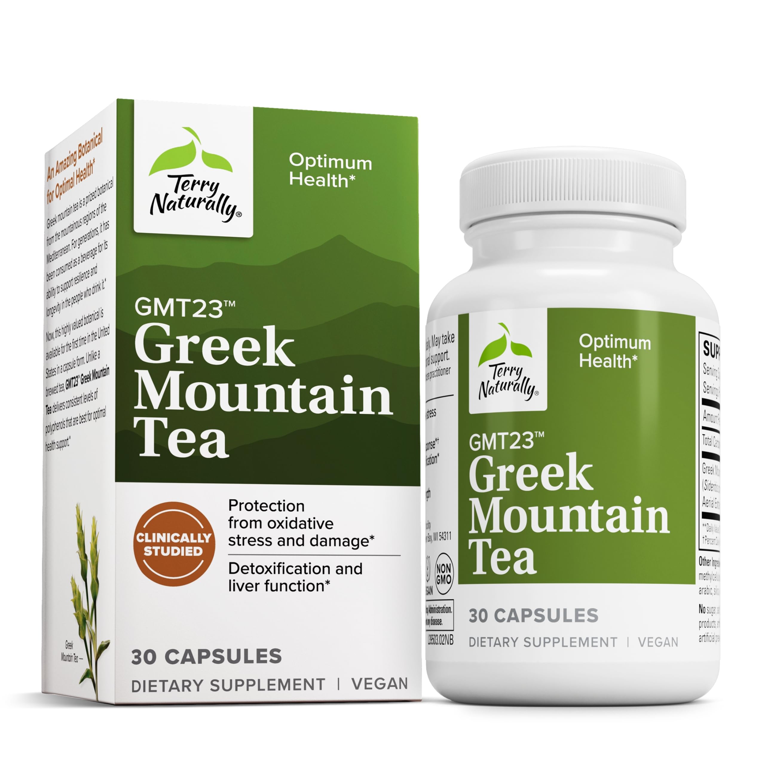 Foto 2 pulgar | Suplemento Terry Naturally Gmt23 Greek Mountain Tea 30 Cápsulas - Venta Internacional.