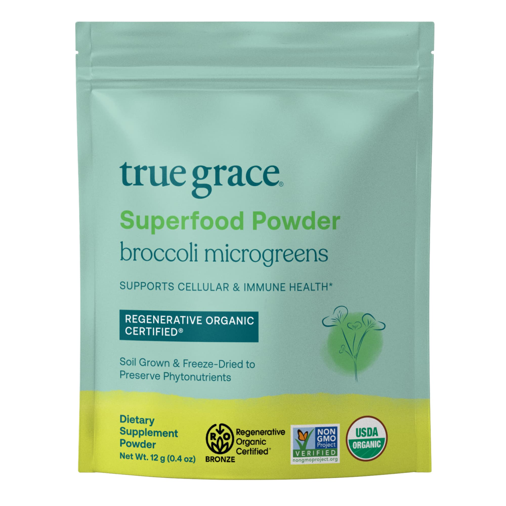 Foto 2 pulgar | Superalimento En Polvo True Grace Broccoli Microgreens, 11 Ml - Venta Internacional.