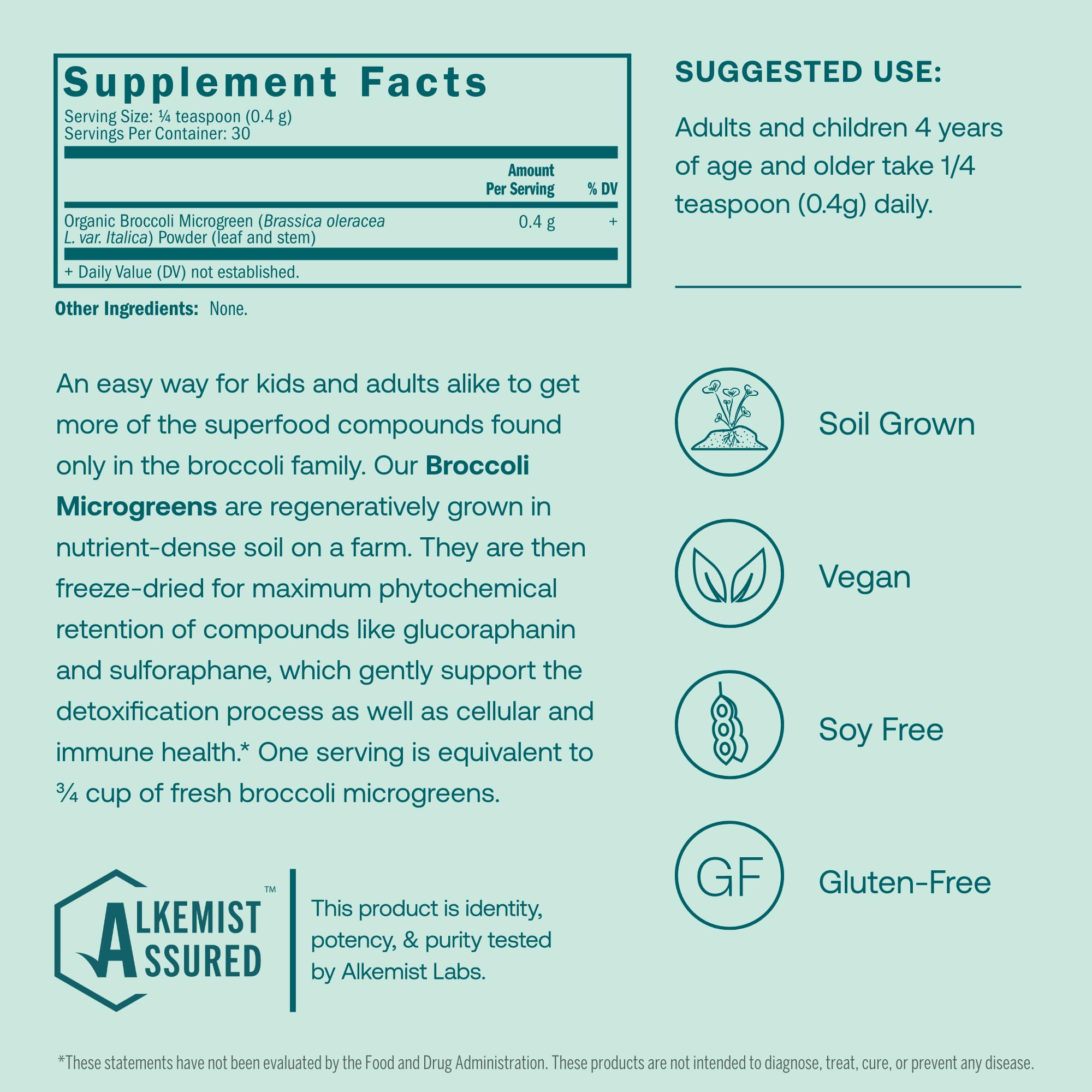 Foto 3 pulgar | Superalimento En Polvo True Grace Broccoli Microgreens, 11 Ml - Venta Internacional.