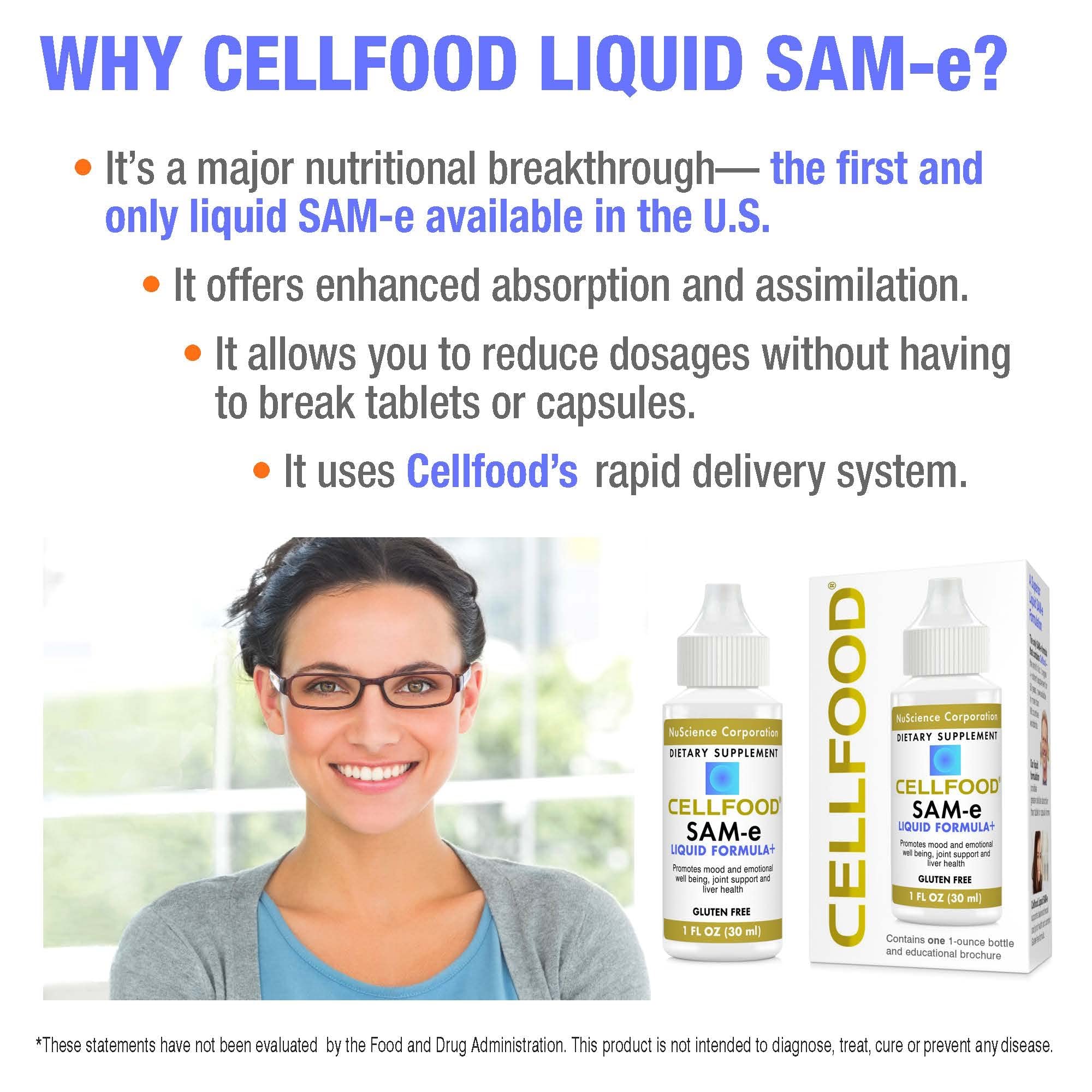 Foto 4 pulgar | Suplemento Cellfood Sam-e Liquid Formula+30 Ml De Soporte Para Articulaciones - Venta Internacional.