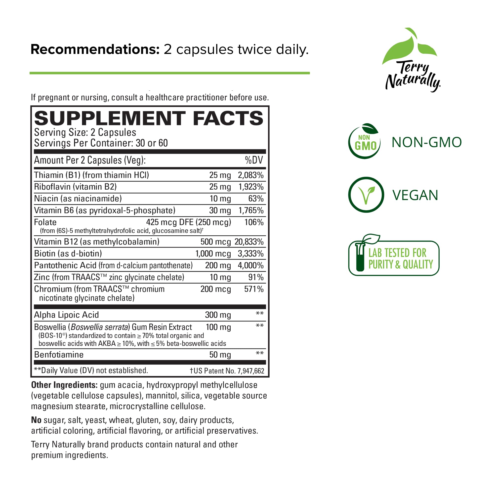 Foto 3 pulgar | Suplemento Terry Naturally Healthy Feet & Nerves 60 Cápsulas X2 - Venta Internacional.
