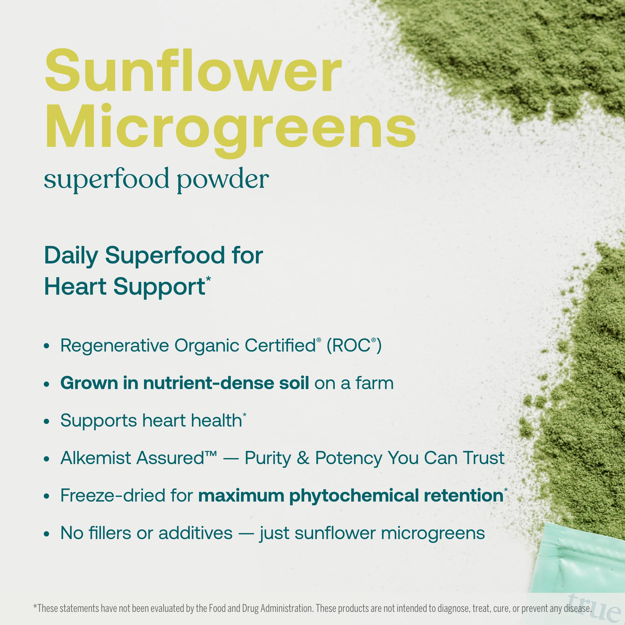 Foto 4 pulgar | Superalimento En Polvo True Grace Sunflower Microgreens, 11 Ml - Venta Internacional.