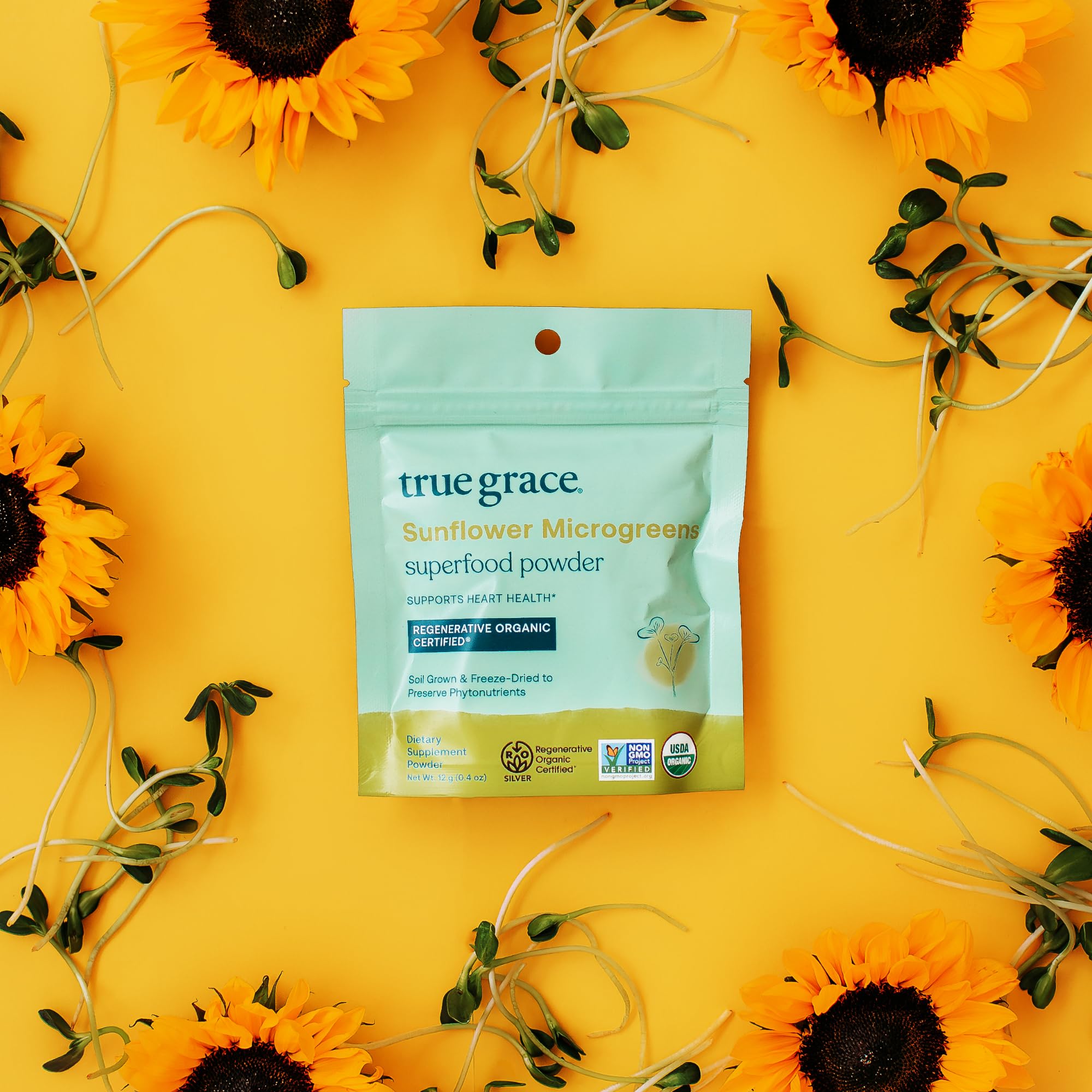 Foto 6 pulgar | Superalimento En Polvo True Grace Sunflower Microgreens, 11 Ml - Venta Internacional.