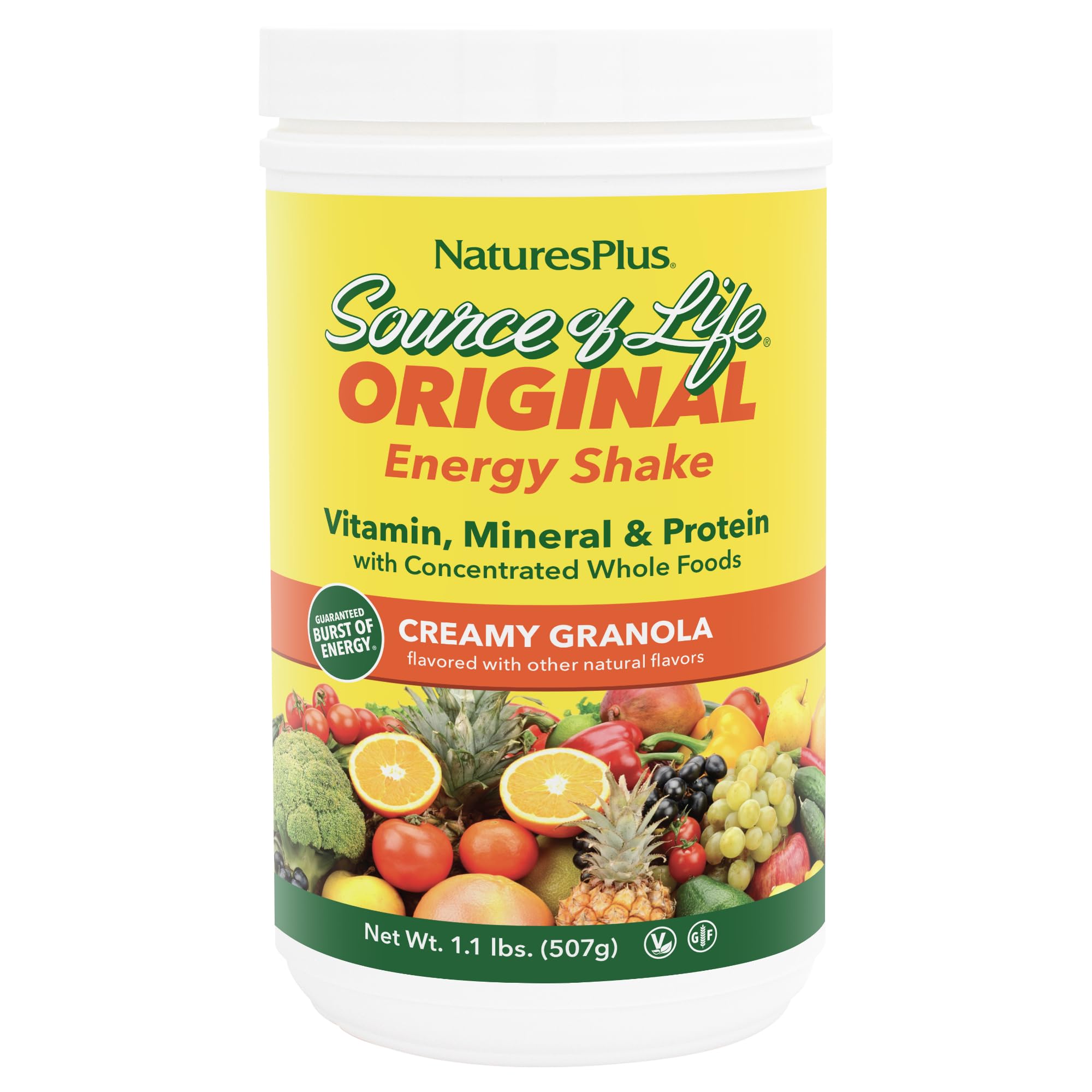 Foto 2 pulgar | Granola Cremosa Energy Shake Naturesplus Source Of Life, 500 G - Venta Internacional.
