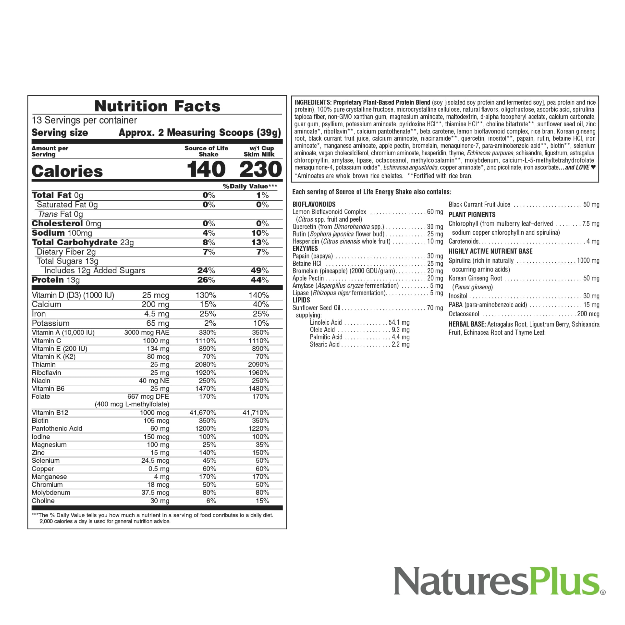 Foto 6 pulgar | Granola Multivitamínica Energy Shake Naturesplus Source Of Life De 1 Kg - Venta Internacional.