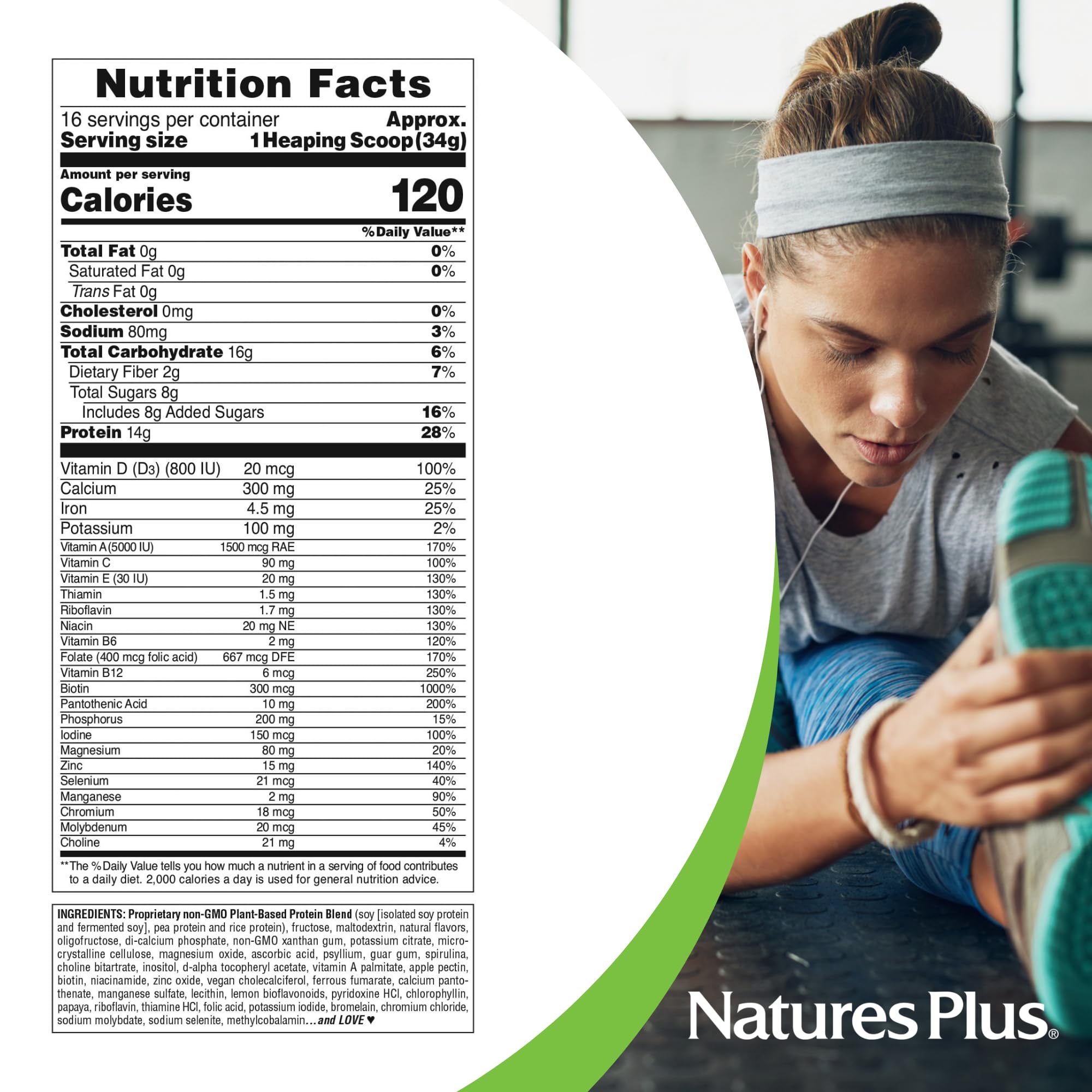 Foto 5 pulgar | Batido De Proteínas A Base De Plantas Natures Plus Spiru-tein Banana - Venta Internacional.
