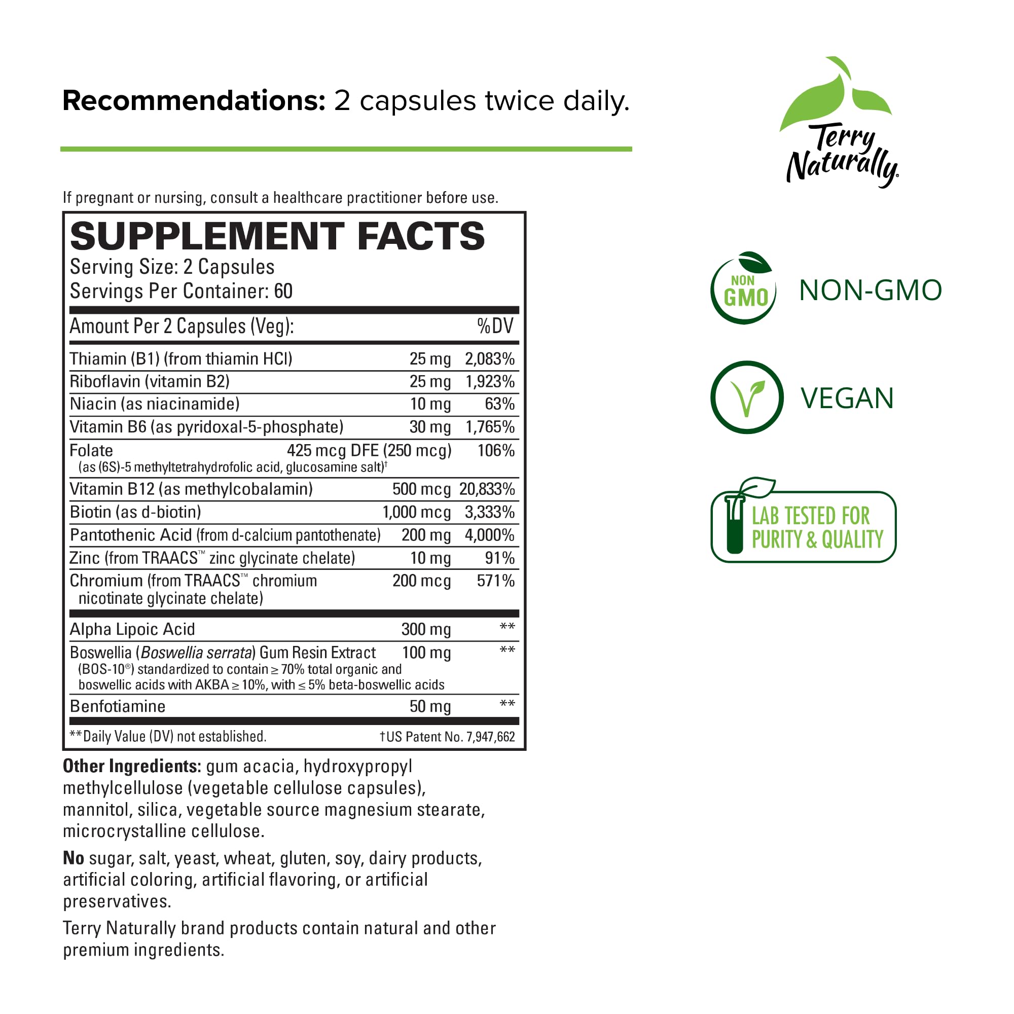 Foto 3 pulgar | Suplemento Terry Naturally Healthy Feet & Nerves 120 Cápsulas - Venta Internacional.