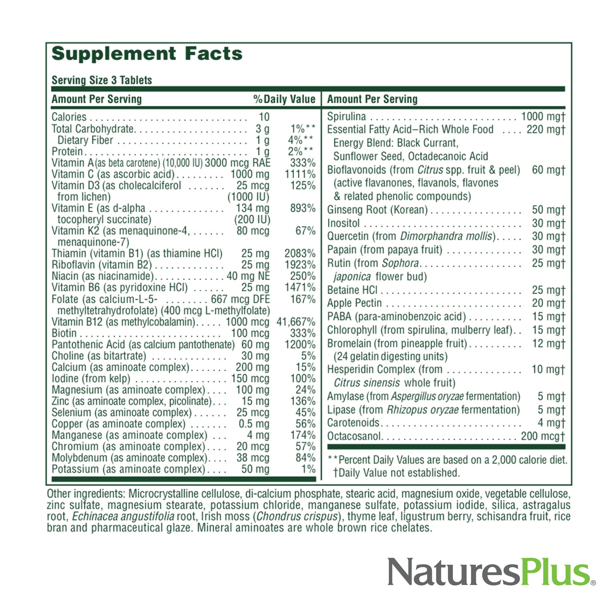 Foto 5 pulgar | Suplemento Naturesplus Source Of Life Sin Hierro 180 Comprimidos - Venta Internacional.