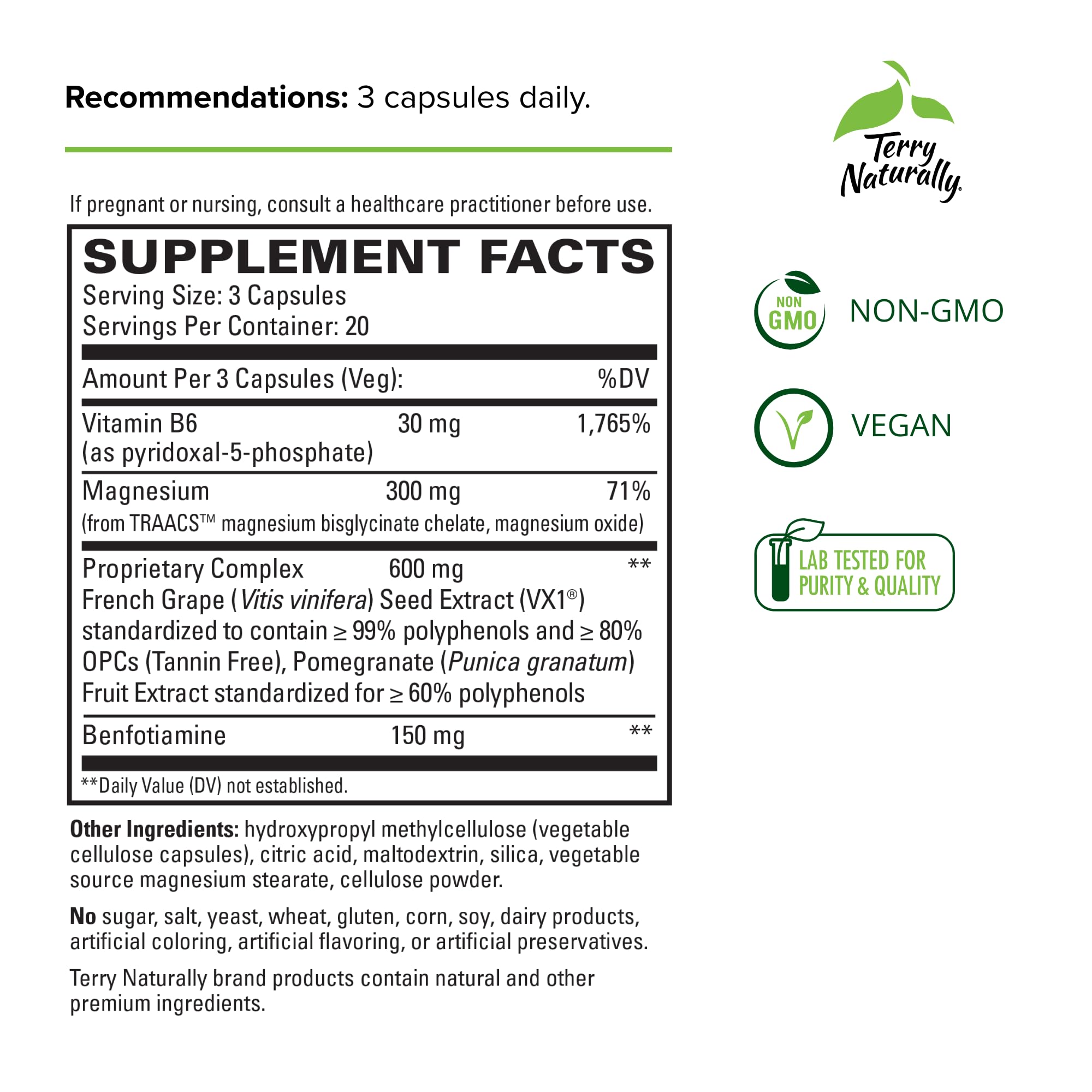 Foto 2 | Suplemento Terry Naturally Clinical Opc Heart 60 Cápsulas - Venta Internacional.