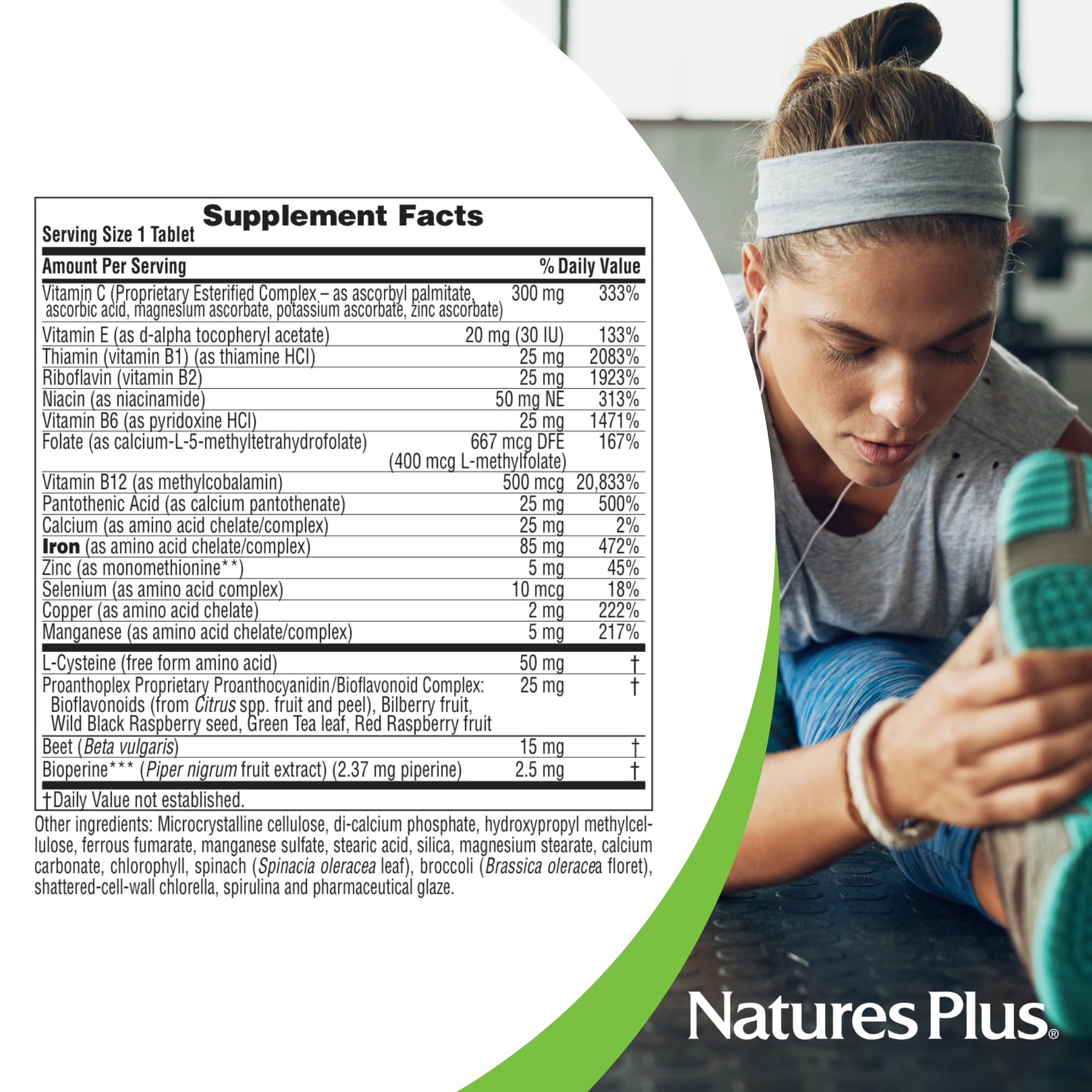 Foto 5 pulgar | Suplemento Hema-plex Iron De Nature's Plus 30 Comprimidos X 6 - Venta Internacional.