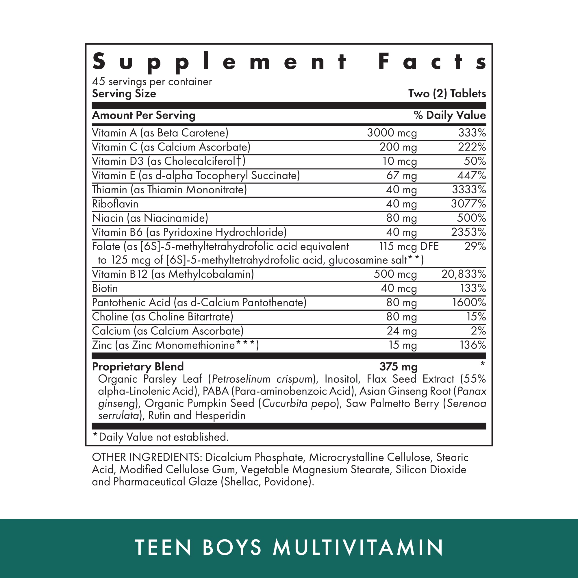 Foto 3 pulgar | Suplemento Michael's Health Naturopathic Teen Boys 90 Comprimidos - Venta Internacional.
