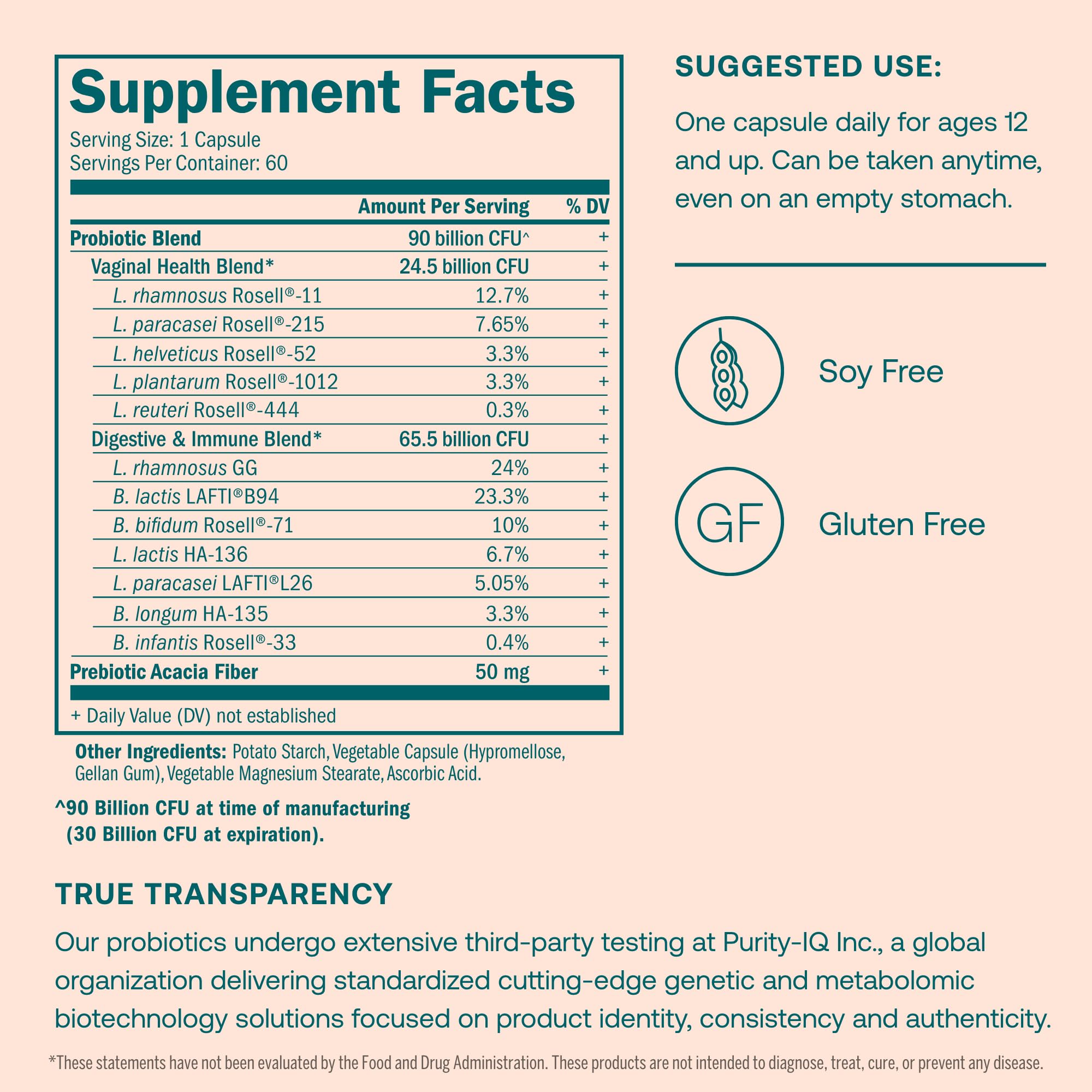 Foto 3 pulgar | Probiótico True Grace One Daily Para Mujer, 90 G Cfu, 60 Cápsulas - Venta Internacional.