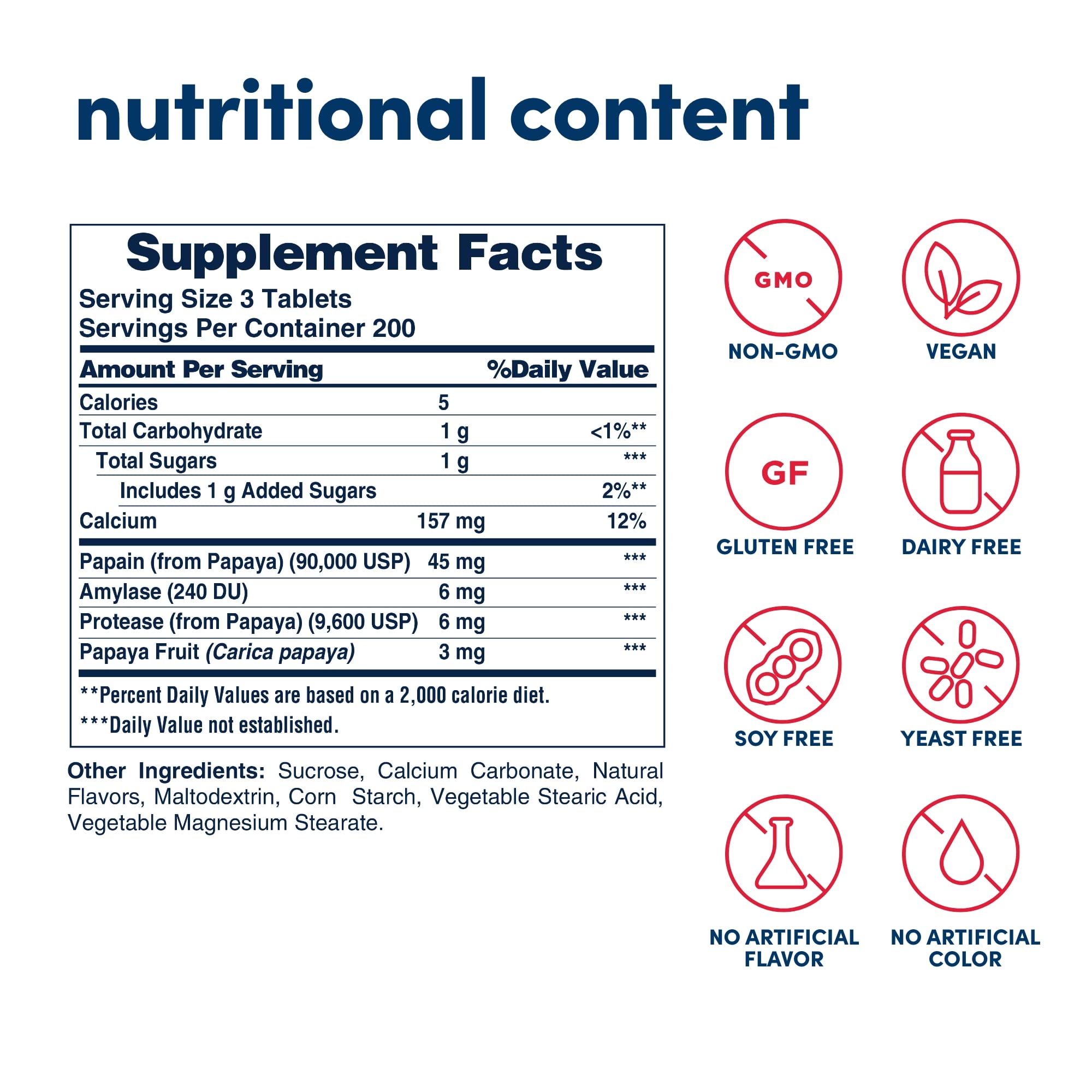 Foto 3 pulgar | Suplemento American Health Original Papaya Enzyme 600 Comprimidos - Venta Internacional.
