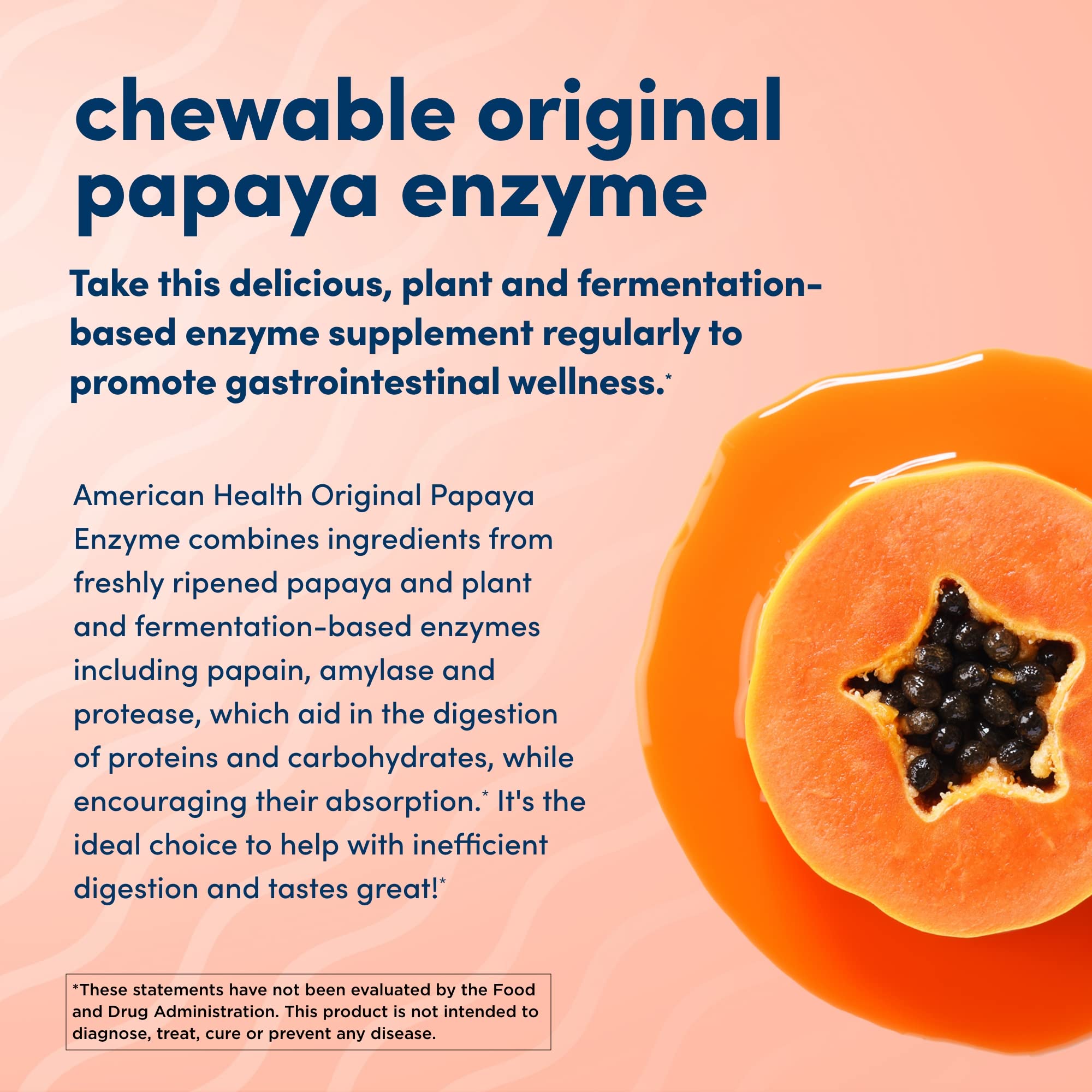 Foto 5 pulgar | Suplemento American Health Original Papaya Enzyme 600 Comprimidos - Venta Internacional.