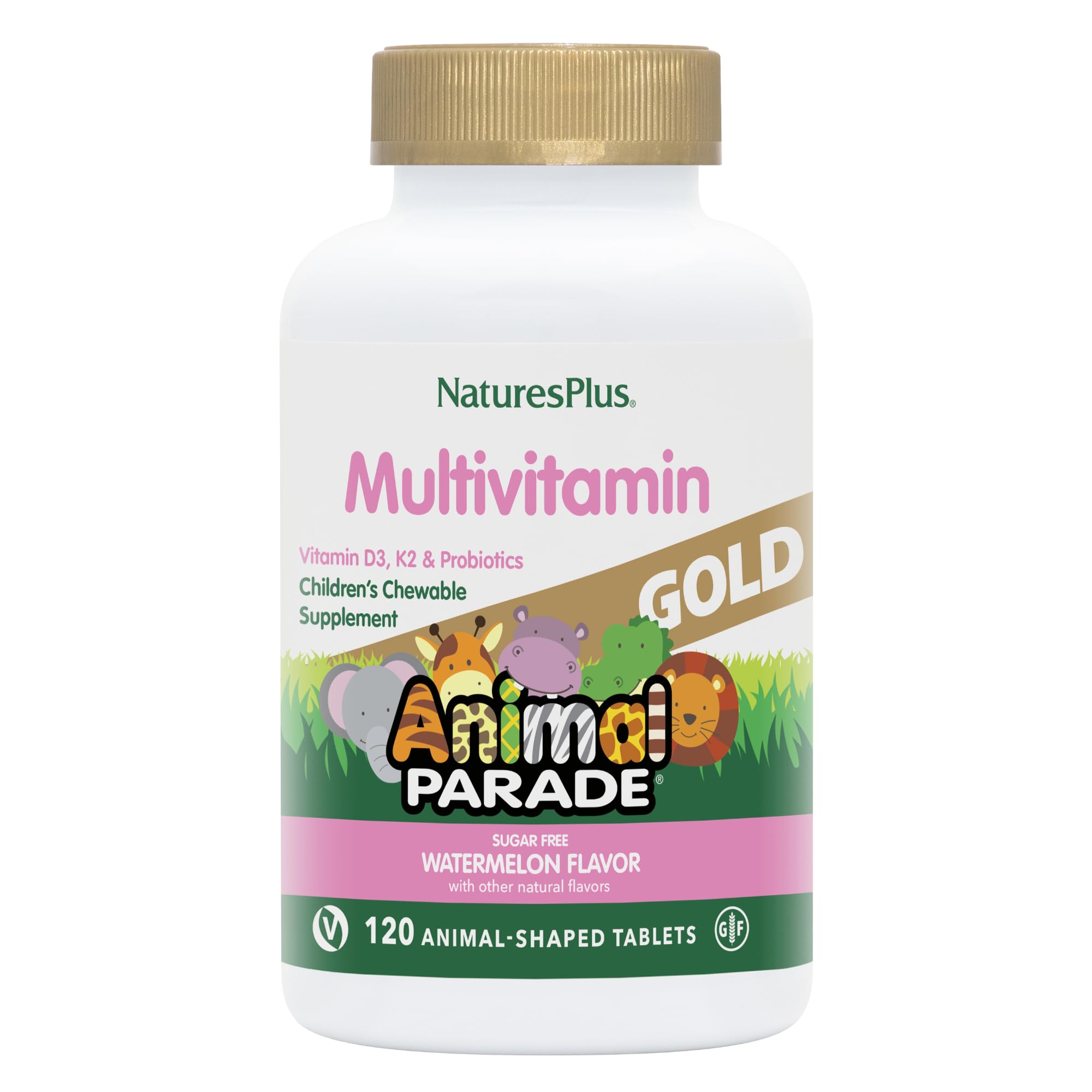 Multivitamínico Naturesplus Animal Parade Gold Kids 120 Comprimidos - Venta Internacional.