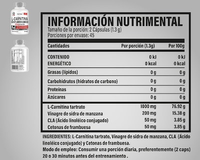 Foto 2 | Testrol 4 en 1 L-Carnitina Platinum 1300 mg 90 Cápsulas