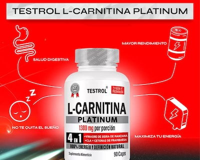 Foto 5 | Testrol 4 en 1 L-Carnitina Platinum 1300 mg 90 Cápsulas