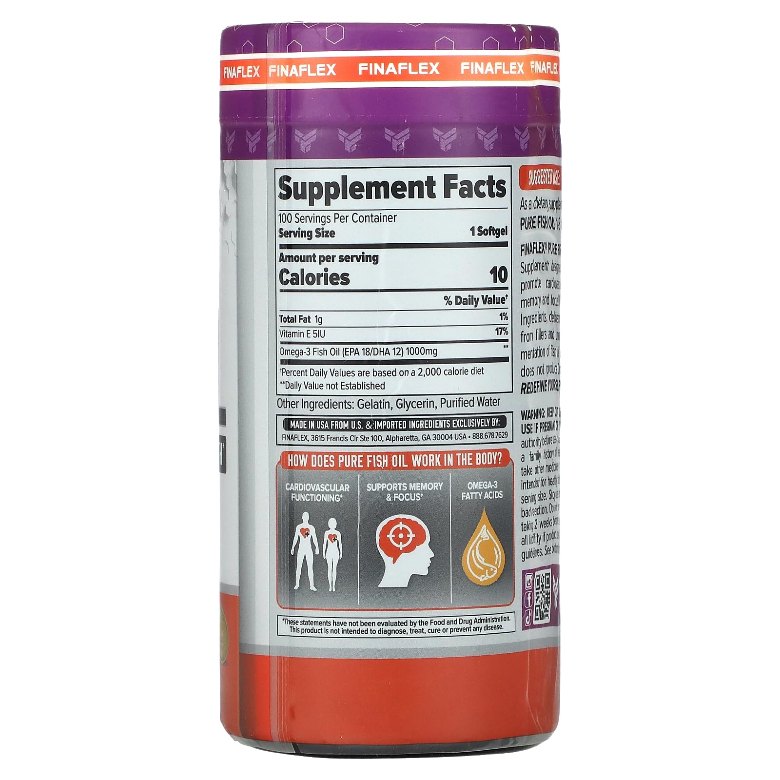 Foto 3 pulgar | Suplemento Finaflex Pure Fish Oil de 100 Tabletas-Venta Internacional