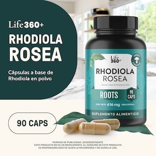 Foto 5 | Rhodiola Rosea Life 360+ 90 Cápsulas Raiz Rhodiola En Polvo