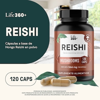 Foto 5 | Reishi Mushrooms Life 360+ 120 Cápsulas Hongo Reishi