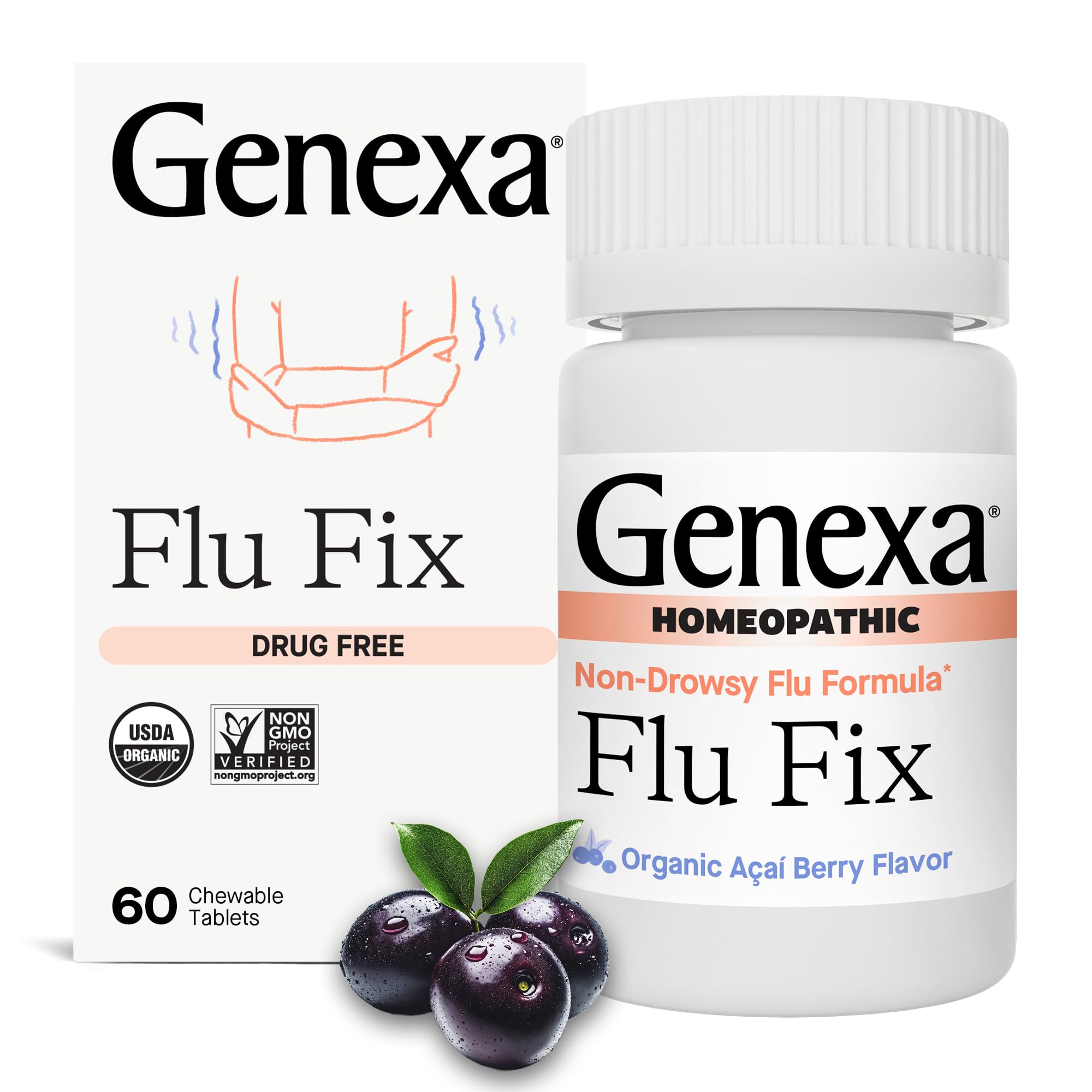 Foto 2 pulgar | Remedio Contra La Gripe Genexa Flu Fix Para Niños Y Adultos, 60 Tabletas Masticables - Venta Internacional.
