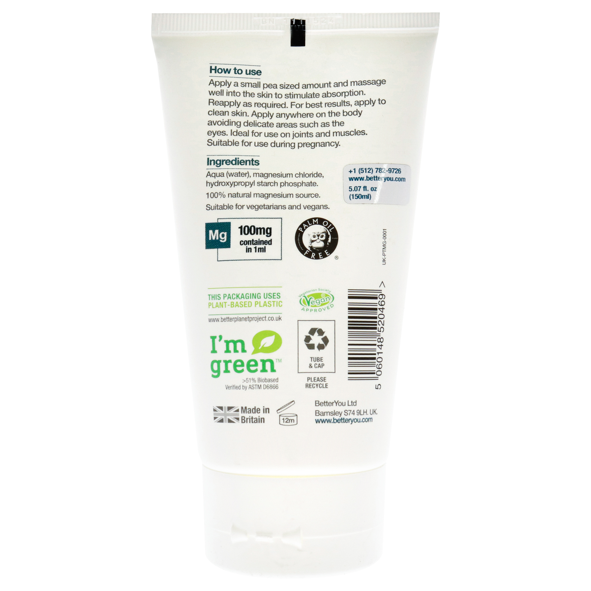 Foto 3 pulgar | Gel Corporal Betteryou Magnesio 150 Ml Unisex - Venta Internacional.