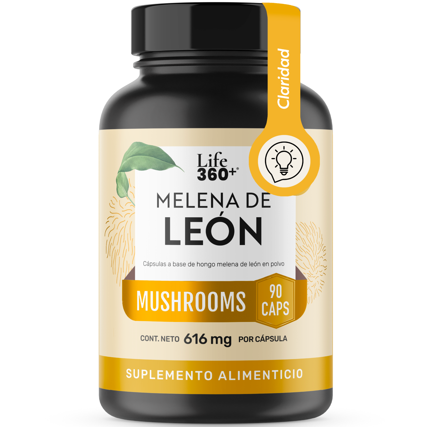 Foto 2 pulgar | Melena De León Mushrooms Life 360+ 90 Cápsulas