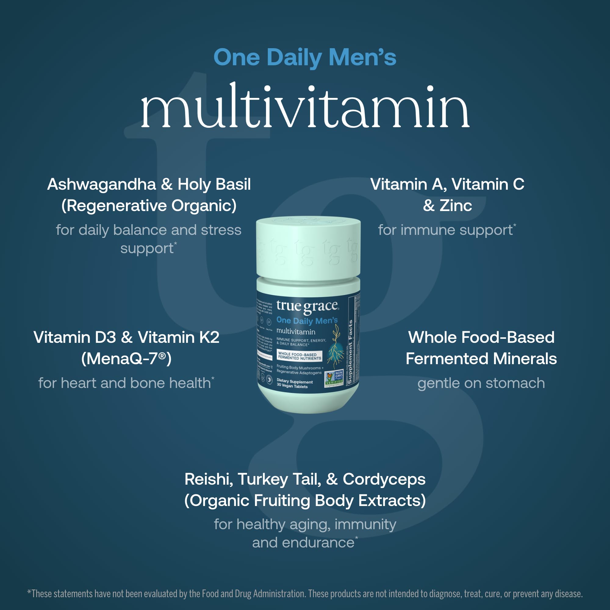 Foto 3 | Suplemento Multivitamínico True Grace One Daily para Hombres 30 Tabletas - Venta Internacional