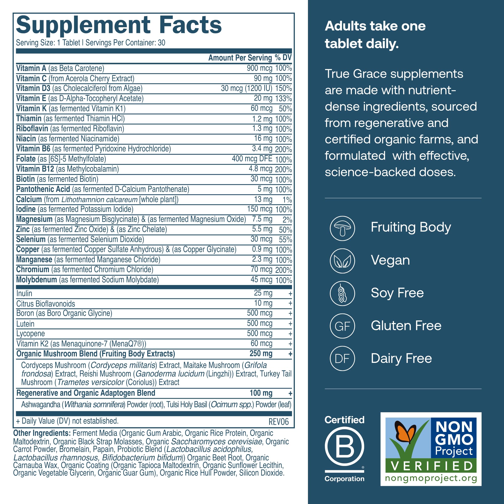 Foto 5 | Suplemento Multivitamínico True Grace One Daily para Hombres 30 Tabletas - Venta Internacional