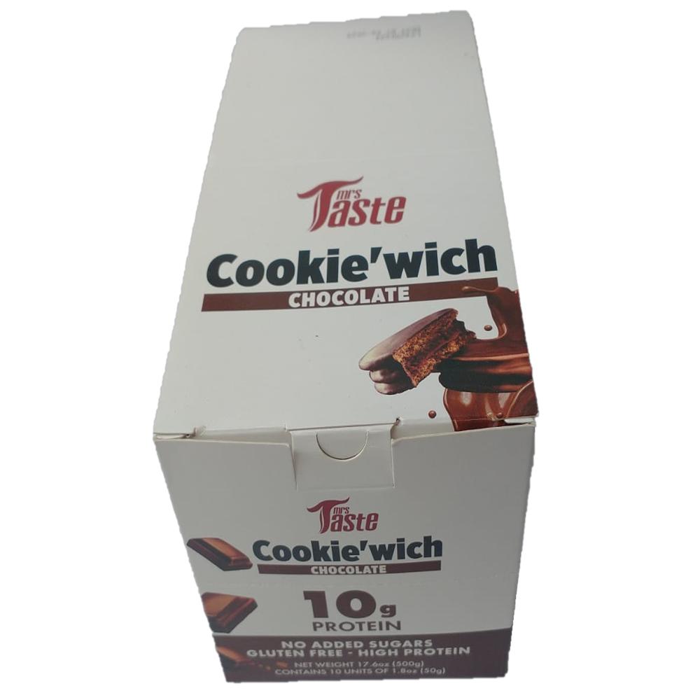 Galleta Proteína Cookie´wich Caja Con 10 Piezas Chocolate Mrs Taste