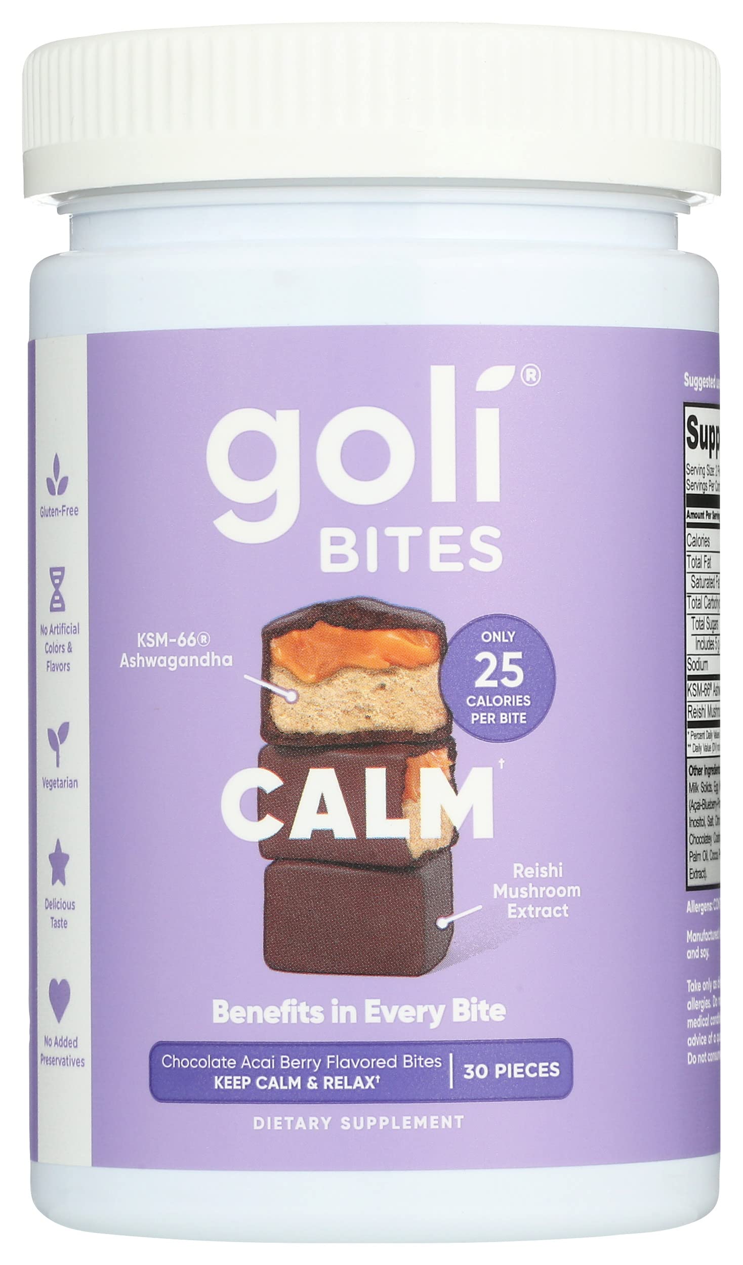 Foto 2 pulgar | Suplemento Goli Nutrition Calm Ashwagandha Bites Chocolate - Venta Internacional.