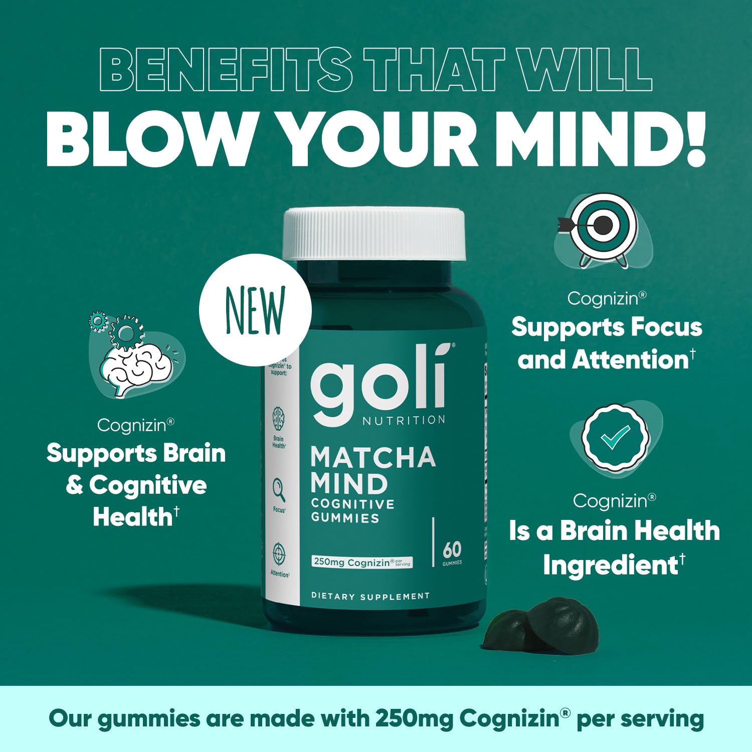 Foto 4 pulgar | Gomitas Goli Matcha Mind De 180 Unidades Con Té Verde Cognizin - Venta Internacional.