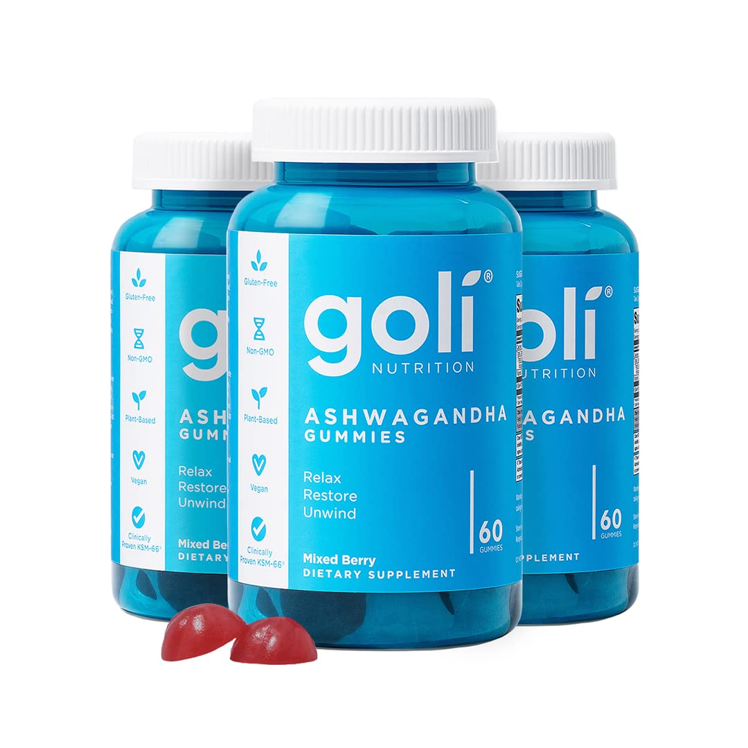 Suplemento Goli En Gomitas De Ashwagandha Y Vitamina D, 180 Unidades, X3 - Venta Internacional.