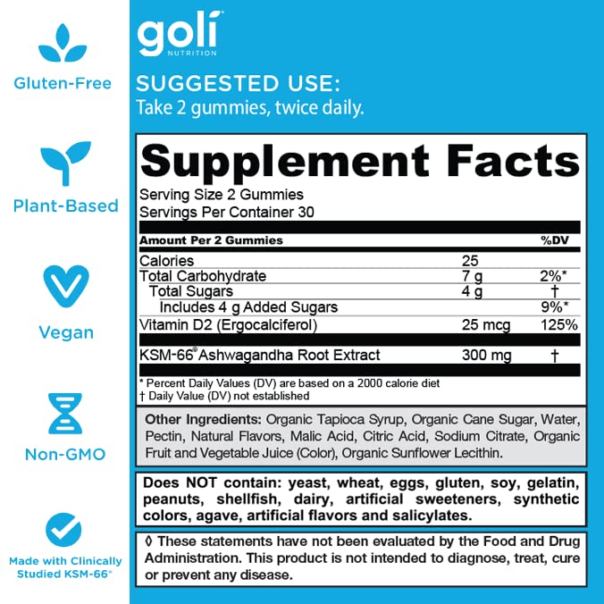 Foto 6 pulgar | Suplemento Goli En Gomitas De Ashwagandha Y Vitamina D, 180 Unidades, X3 - Venta Internacional.