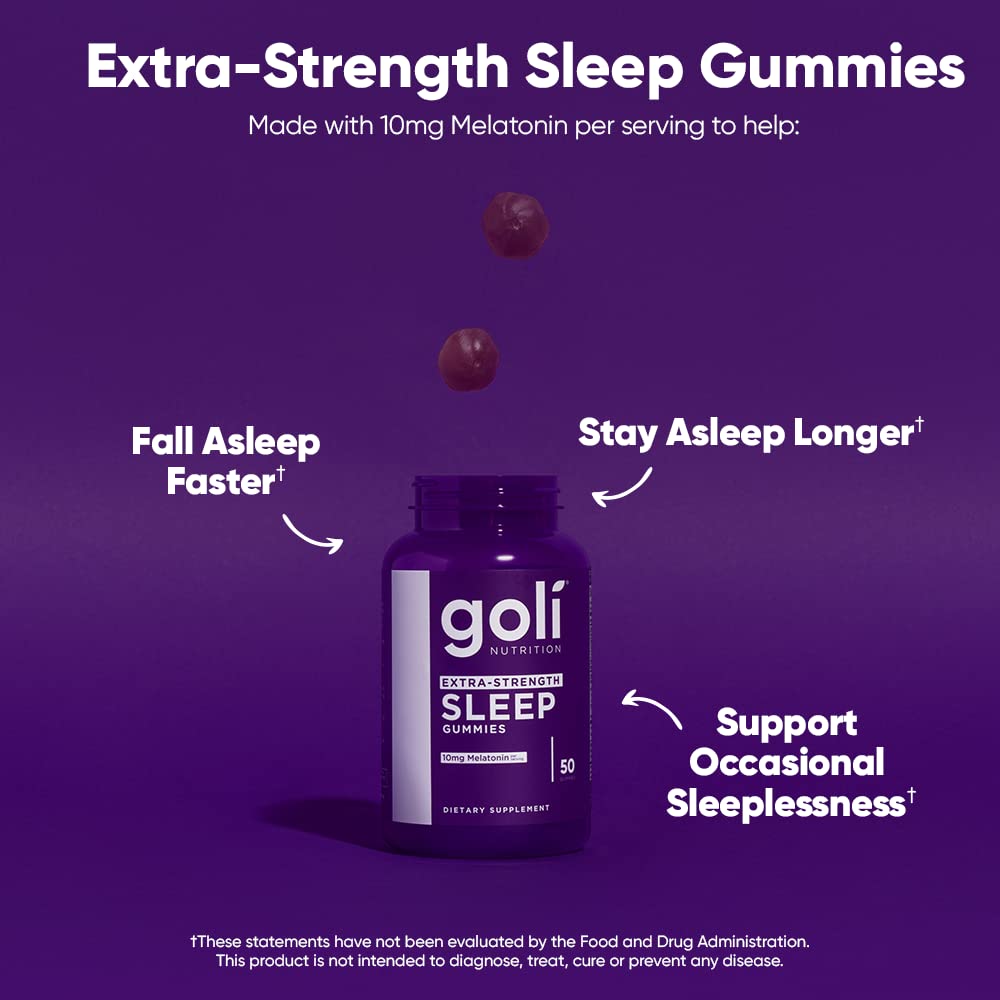 Foto 3 pulgar | Suplemento Goli Extra Strength Sleep Gummy De 10 Mg De Melatonina 250 - Venta Internacional.