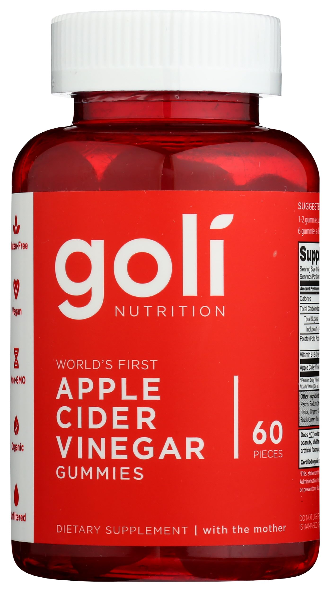 Foto 2 pulgar | Gomitas De Vinagre De Sidra De Manzana Supplement Goli Nutrition, 60 Unidades - Venta Internacional.