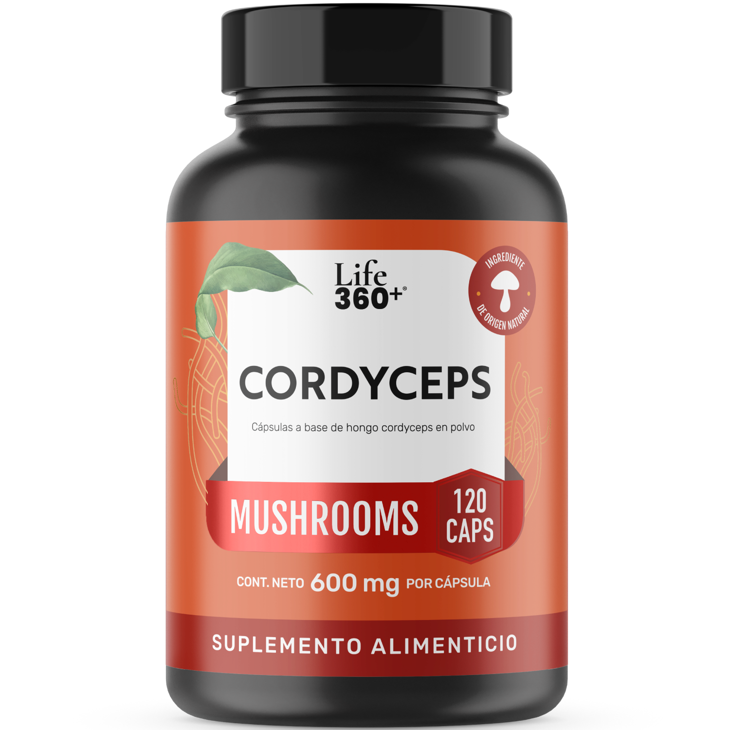 Foto 2 pulgar | Cordyceps Mushrooms Life 360+ 120 Cápsulas Hongo Cordyceps