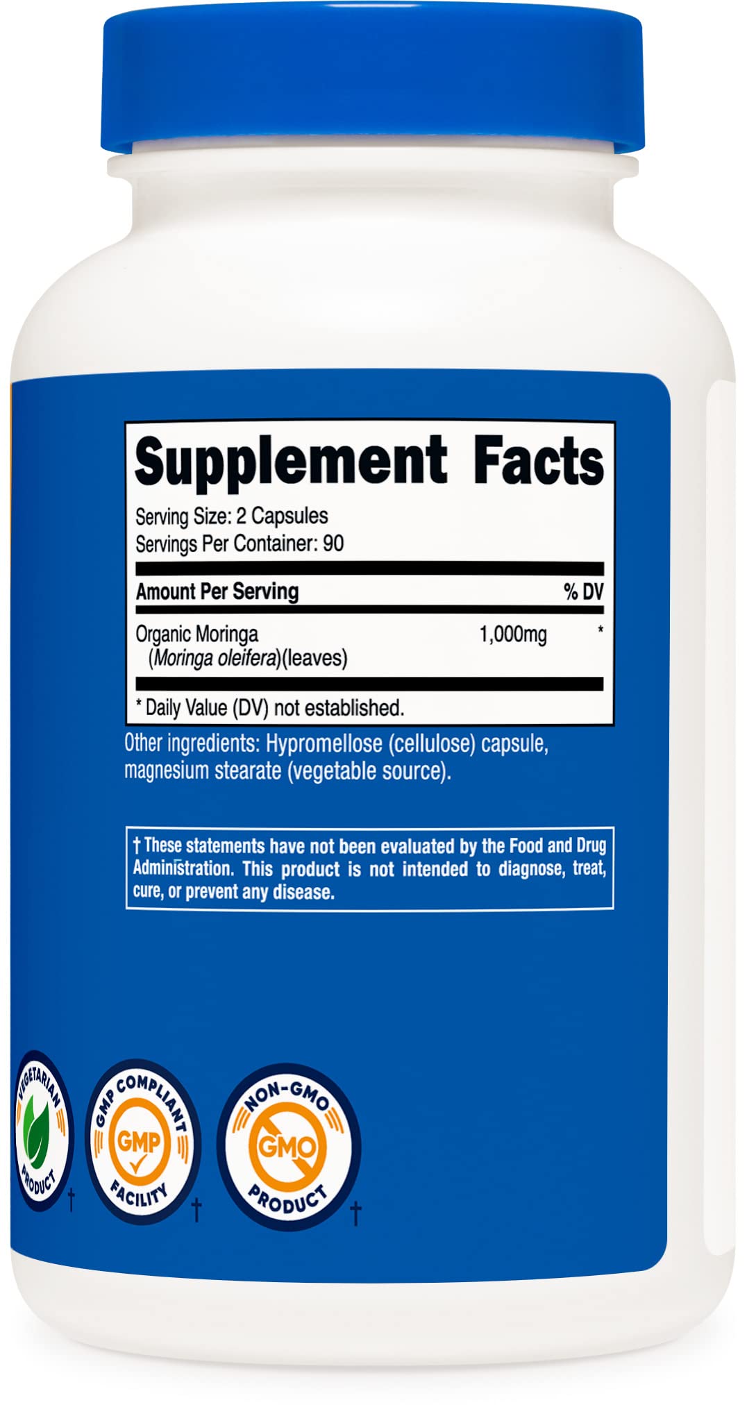 Foto 4 pulgar | Suplemento Nutricost Moringa En Cápsulas 500 Mg 180 Cápsulas - Venta Internacional.