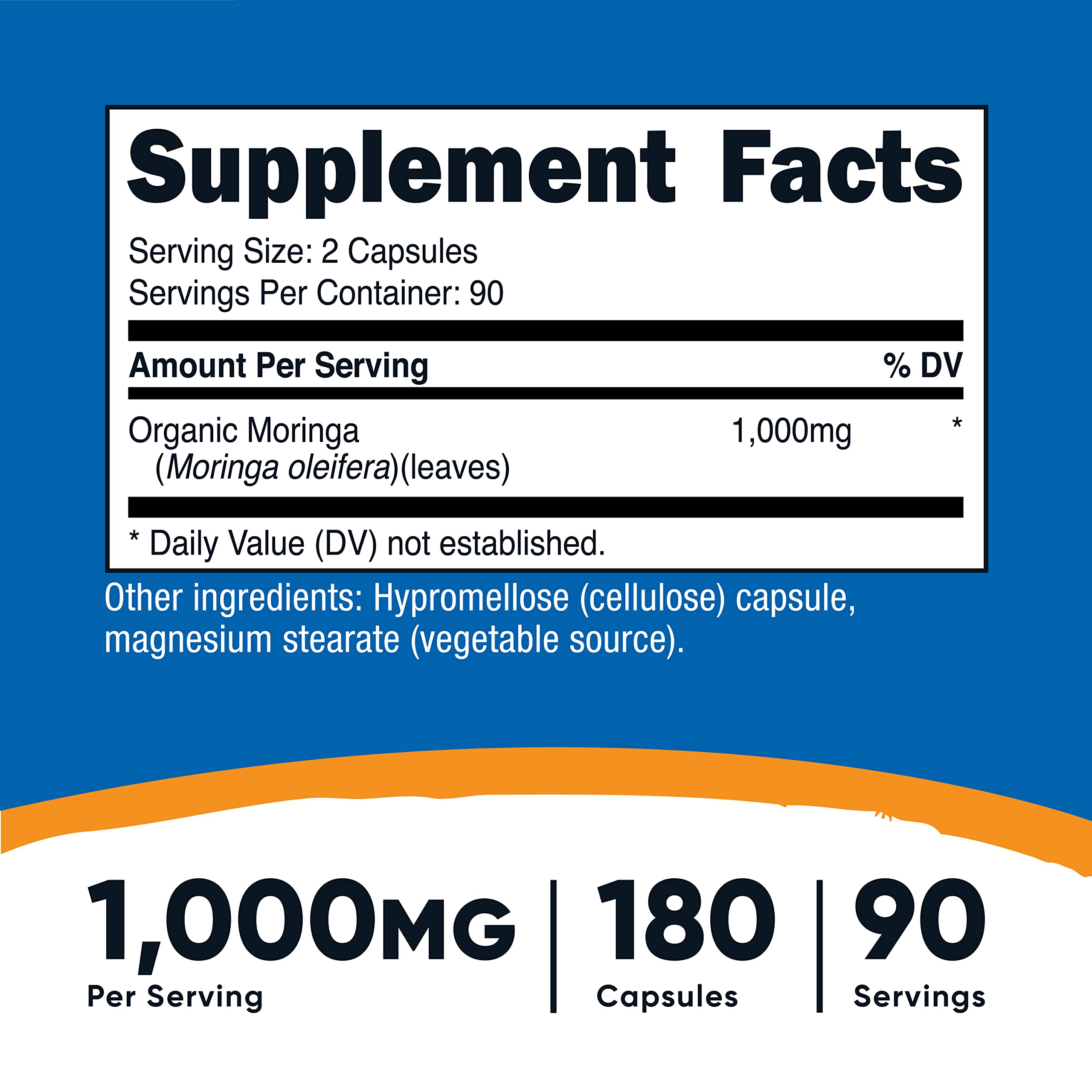 Foto 5 pulgar | Suplemento Nutricost Moringa En Cápsulas 500 Mg 180 Cápsulas - Venta Internacional.