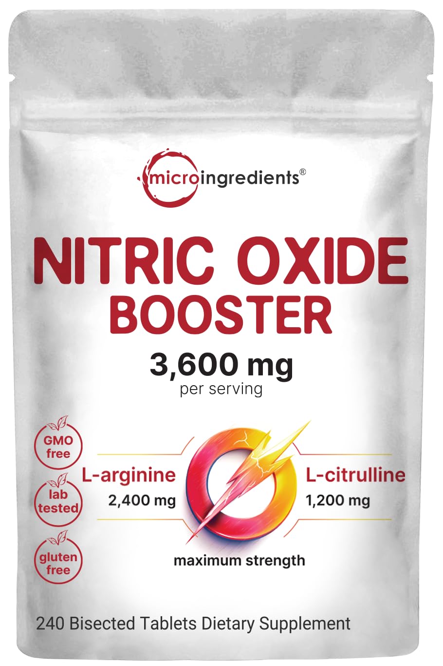 Foto 2 pulgar | Microingredientes Potenciadores De Óxido Nítrico, 3.600 Mg, 240 Comprimidos - Venta Internacional.