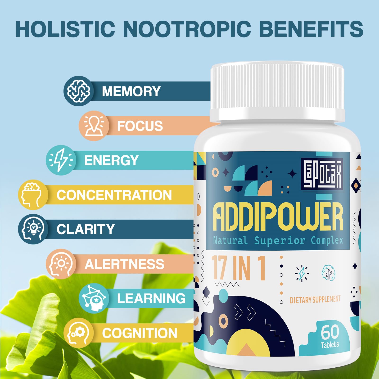 Foto 5 pulgar | Suplemento Cerebral Sapotax Memory Focus 17 En 1, 120 Comprimidos - Venta Internacional.
