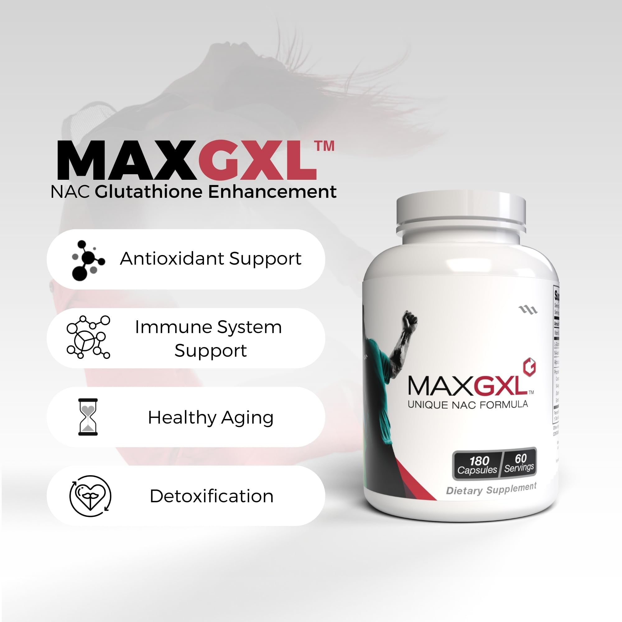 Foto 3 pulgar | Suplemento Max Gxl Nac Formula 180 Cápsulas 60 Porciones - Venta Internacional.