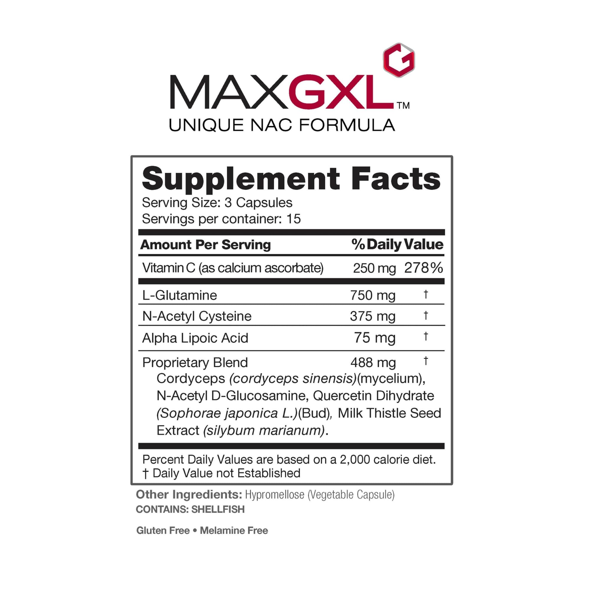 Foto 8 pulgar | Suplemento Max Gxl Nac Formula 180 Cápsulas 60 Porciones - Venta Internacional.
