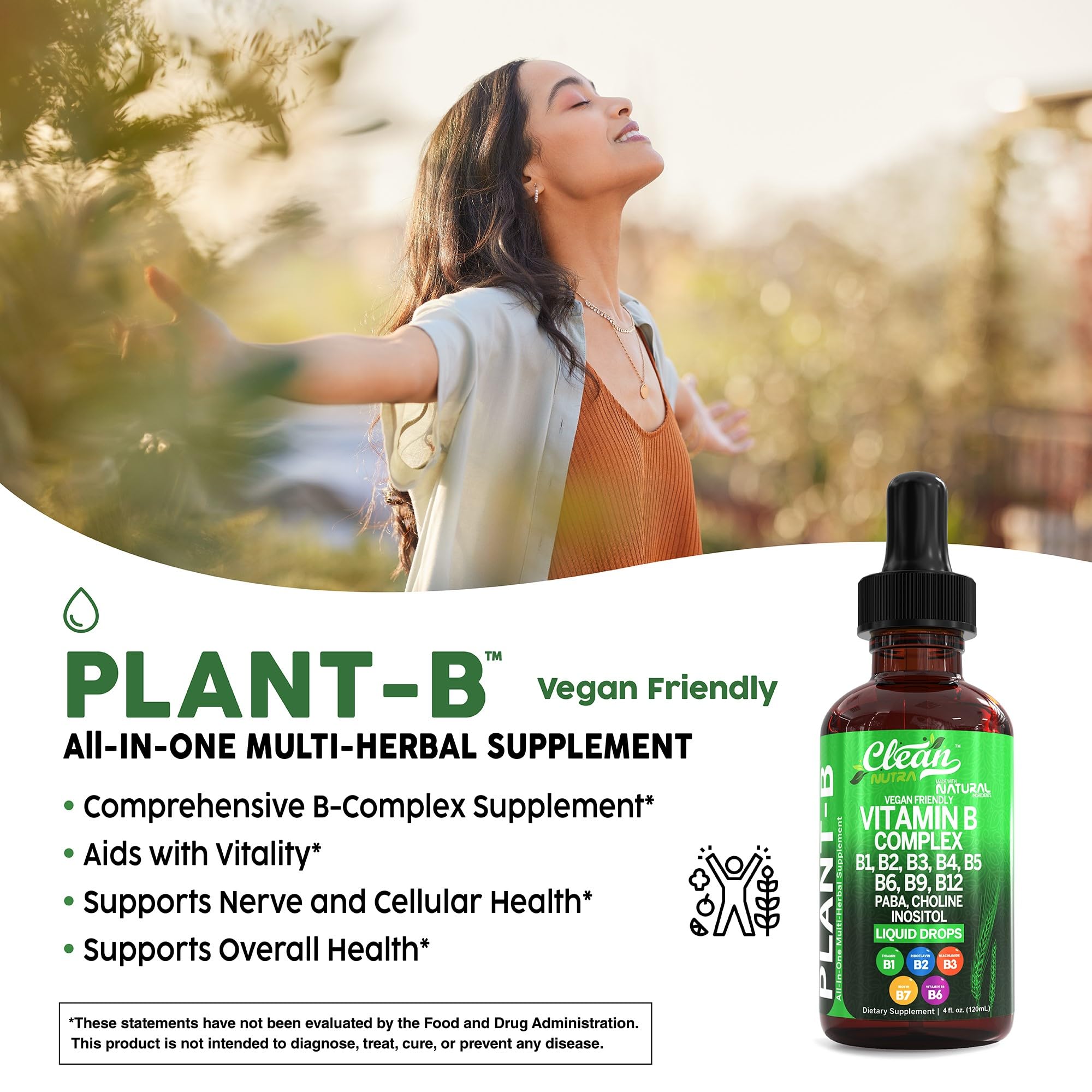 Foto 4 pulgar | Líquido De Complejo De Vitamina B Supplement Clean Nutra, 100 Ml - Venta Internacional.